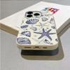 Ocean Elements Blue Print Phone Case For iPhone 17 16 Pro 16E 15 14 13 12 11 Pro Max 17 Air X XR XS 7 8 Plus Shockproof Cover