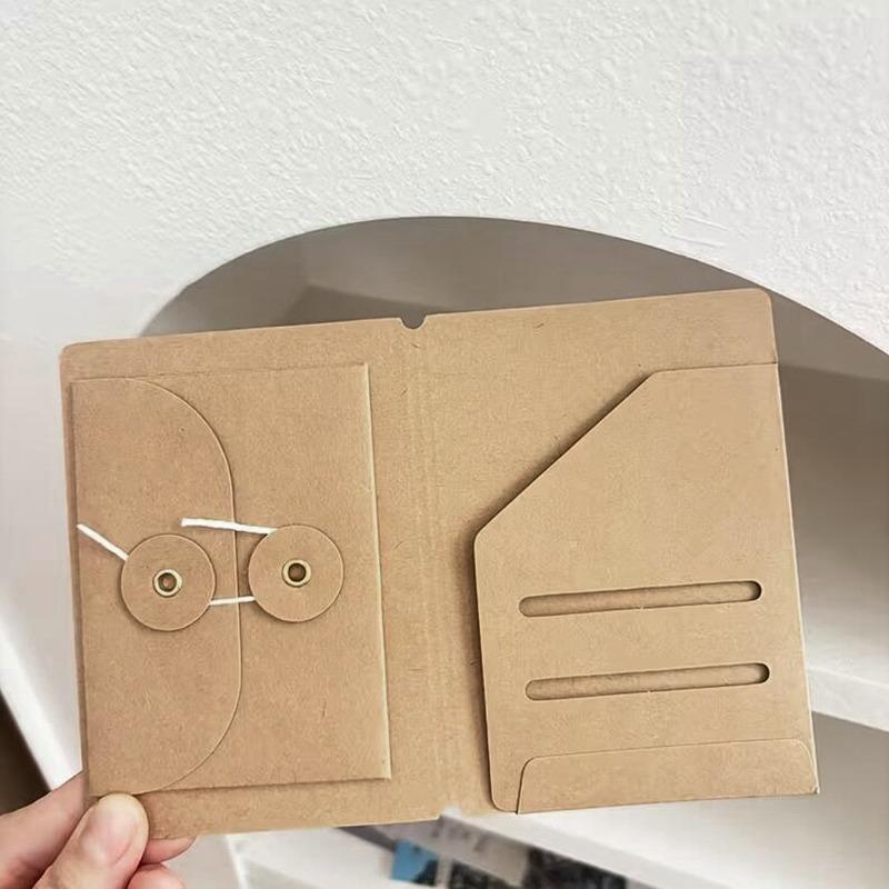 Carpeta de Archivo de Papel Kraft para Diarios de Viaje Recargables, Tamaño Portátil Estándar de Pasaporte Organizador de Tarjetas de Recarga Kraft