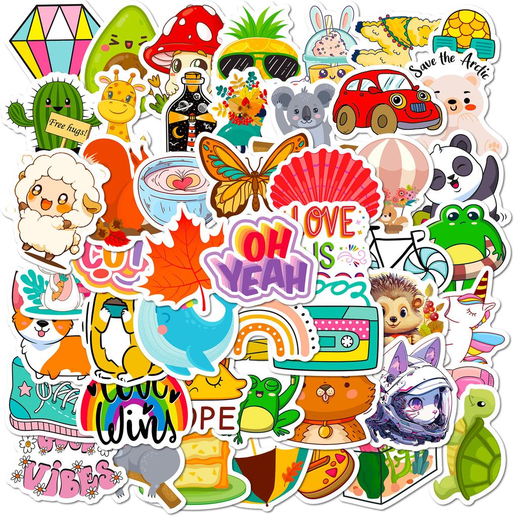 50 Stickers Network Map Mix And Match Cute Wind Cognitive Card Early Education Kindergarten Children'S Knowledge Waterproof Sticker