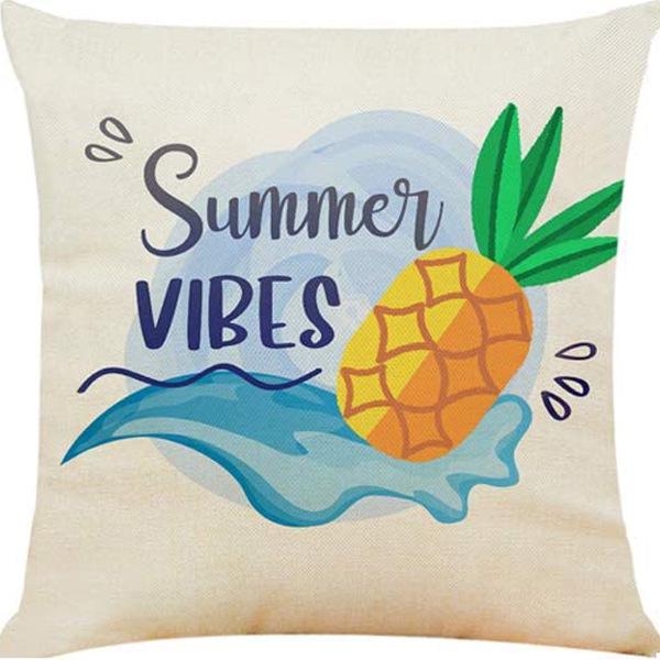 Nowa Nordycka Poszewka na Poduszkę z Lnu - Letni Nadruk Owocowy Poszewka na Poduszkę na Sofę