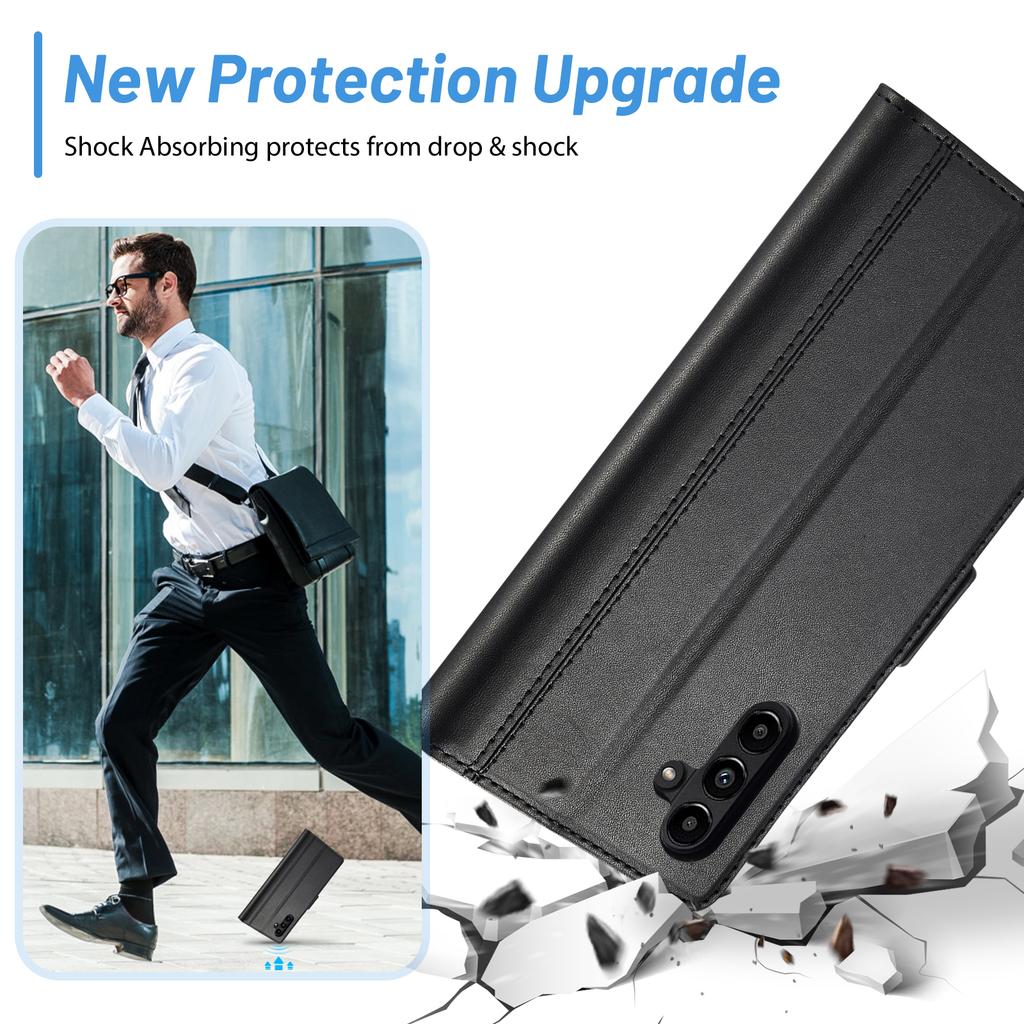 LC.IMEEKE Phone Case For Samsung Galaxy A14 4G/5G,Full Protection Flip Leather Phone Cover Stand Wallet