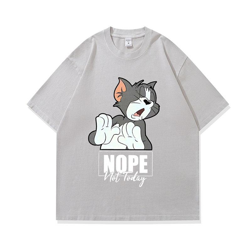 Trendy Brand Printed Short-Sleeved T-Shirt For Men And Women Loose Summer Casual Couple Oversize High Street Half-Sleeved T-Shirt