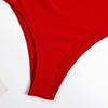 Women Monokini Hollow Out Spaghetti Strap Low-cut Backless Push Up Swimming Padded