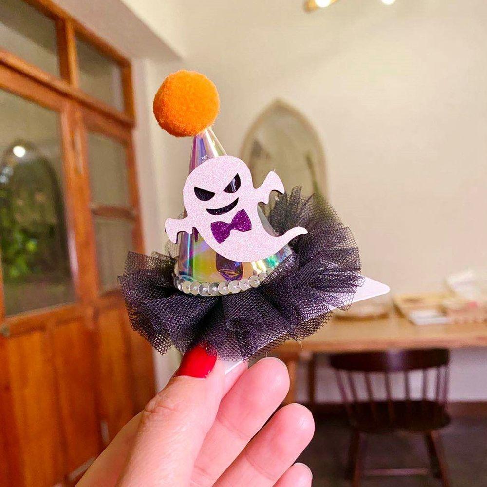 Glowing Lace Ghost Halloween Headwear Children Hairpin Hair Accessories Halloween Hat Hair Clip