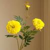 Silk Cloth Material Artificial Chrysanthemum Flowers 3 Heads Fake Marigold Bouquet  Wedding Bouquet