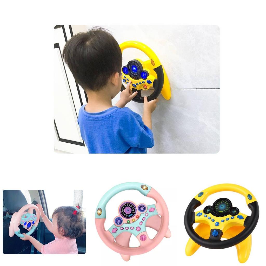 Multifunktionales Fahrsimulator-Lenkrad für Kinder mit interaktiven Funktionen und hellen Lichtern
