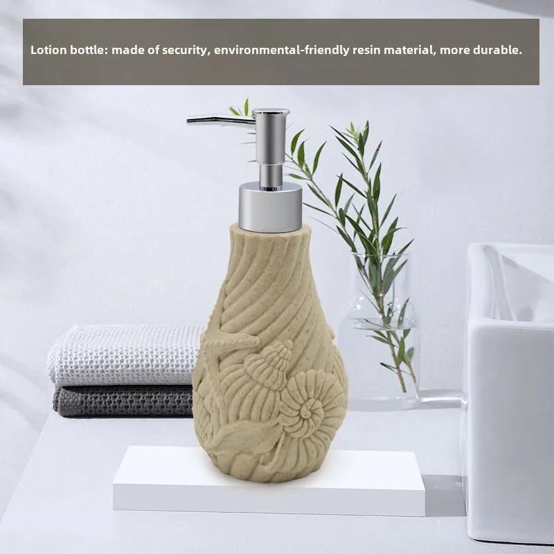 3pcs Natural Stone Bathroom Wash Storage Set Resin Lotion Bottles Toothbrush Cups Soap Dishes Light Luxury Retro Bathroom Set