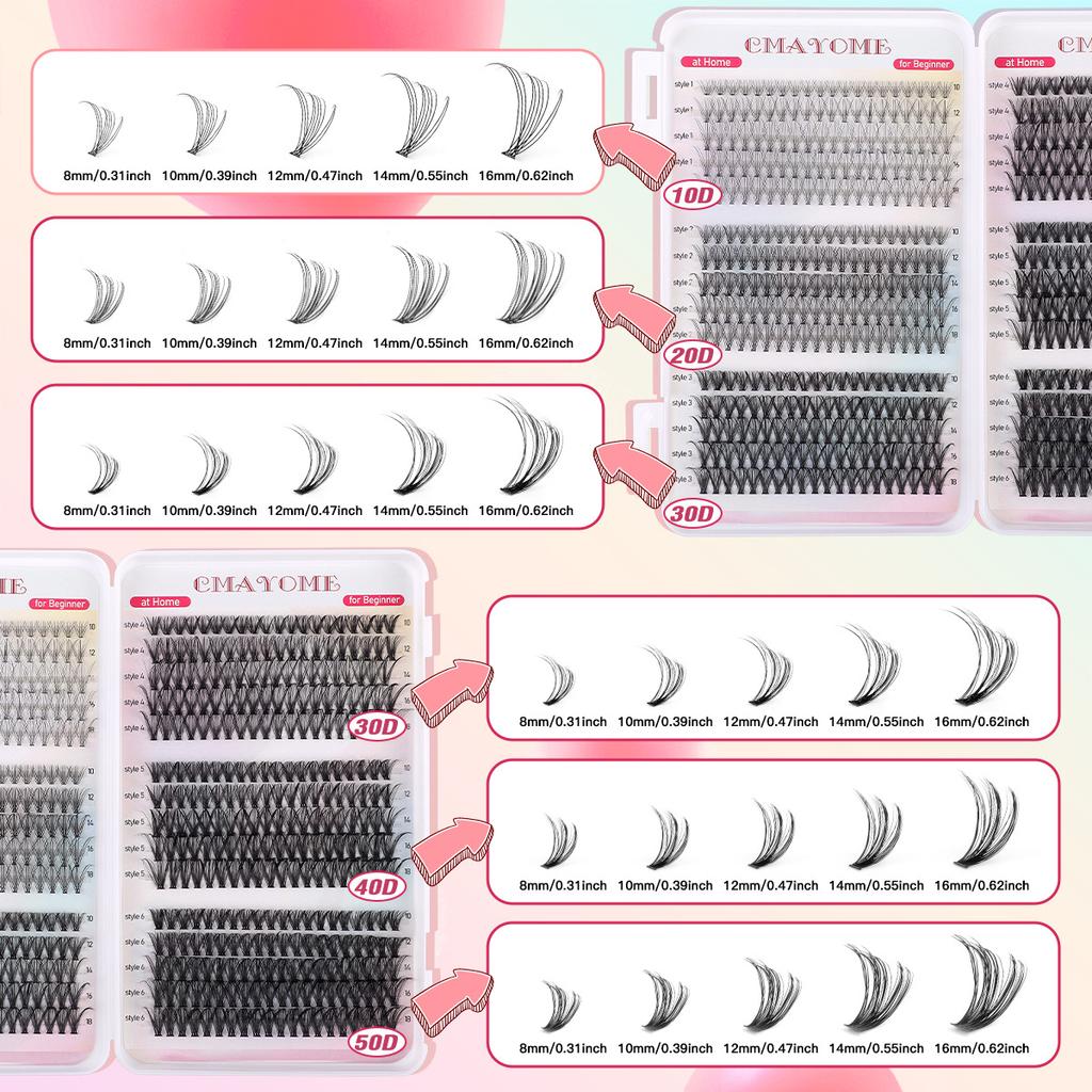 600 Tufts Of D-Curve Single Tufts Of False Eyelashes 8-16Mmdiy Segmented Self-Grafting Natural Dense Hair