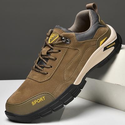 Fashion Suede Leather Men Hiking Shoes Outdoor Trail Trekking Sneakers Men Non-slip Breathable Climbing Shoes Men Mountain Sports Shoes