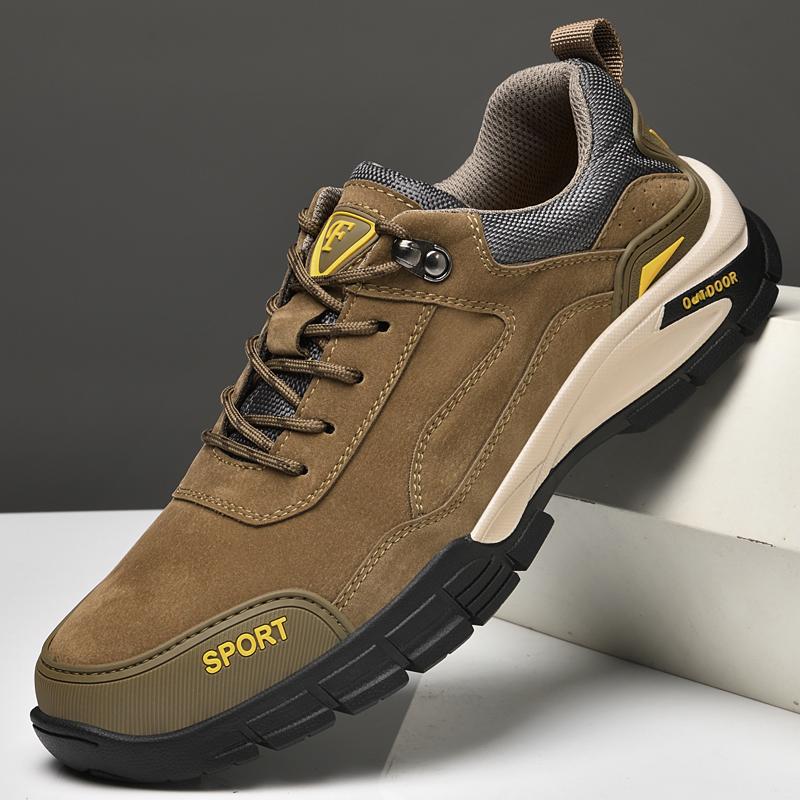 Fashion Suede Leather Men Hiking Shoes Outdoor Trail Trekking Sneakers Men Non-slip Breathable Climbing Shoes Men Mountain Sports Shoes