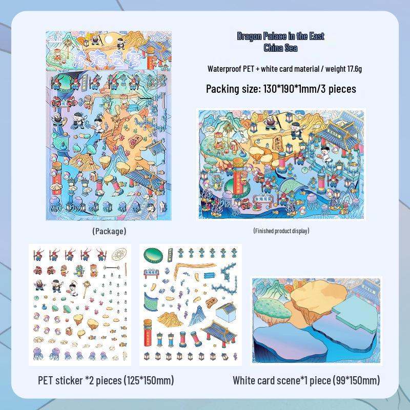 Popular Cartoon Scenery 3D DIY Stickers for Kids
