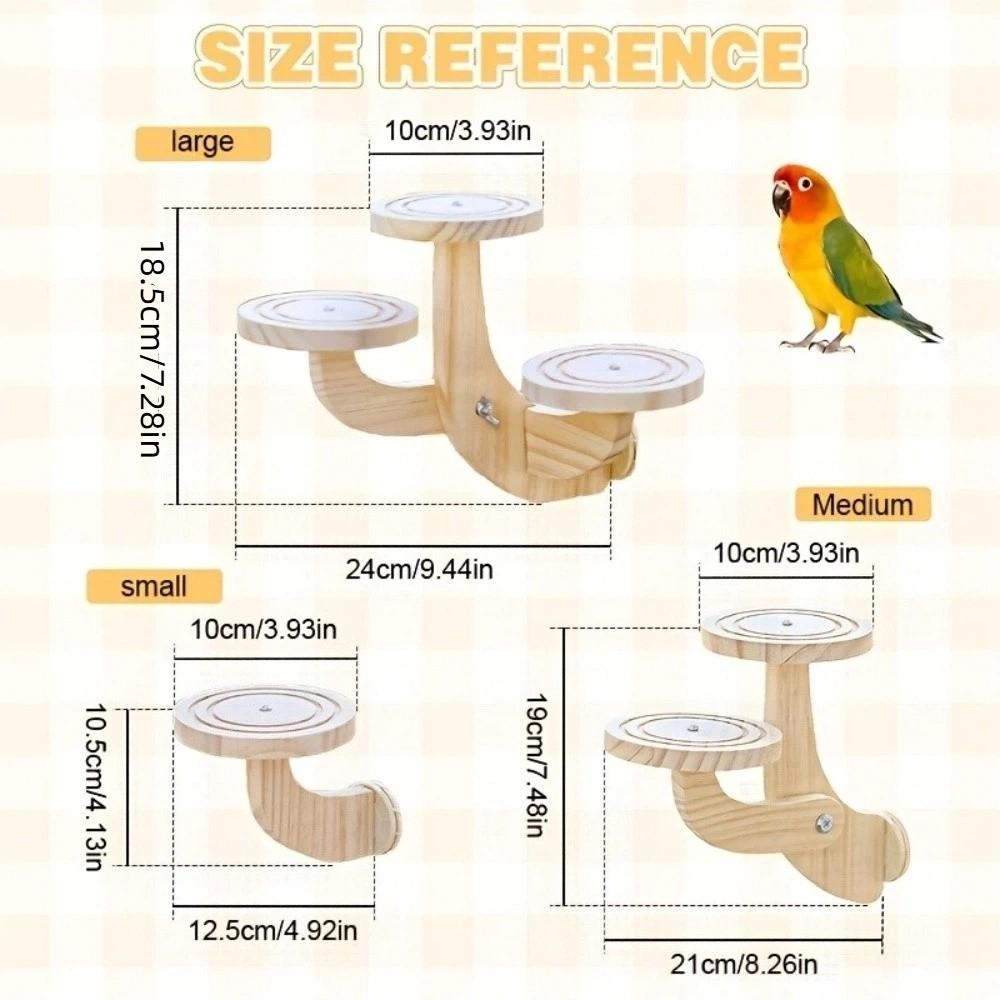 Bite Resistant Wooden Bird Perch Stand Parrots Ladder Bird Training Stand  Parrot Cage