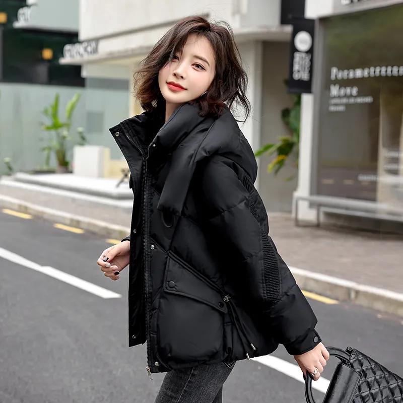 Women Winter Thickened Warm Loose Jacket Long Sleeve Hooded Cozy Top
