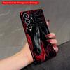 2DFlat Samsung Phone Case Black Horse Amid Fiery Red Flames Applicable To Galaxy S22 S23 S24 S25ULTRA S26 A12 A13 A14 A15 A16