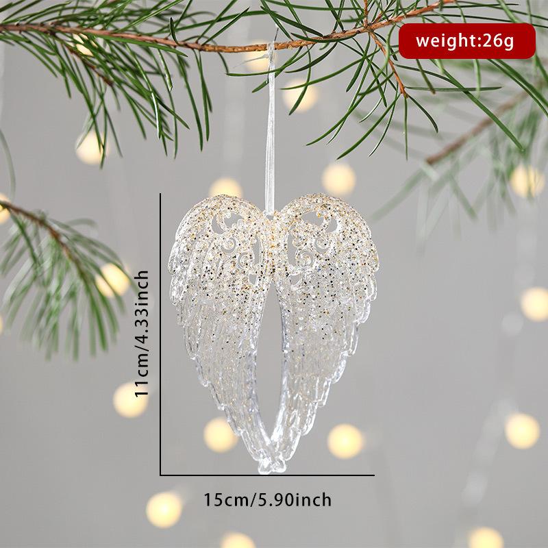 Christmas Tree Ornament Elegant Acrylic Christmas Pendant Glitter Christmas Decoration Transparent Acrylic Snowflake Ornament