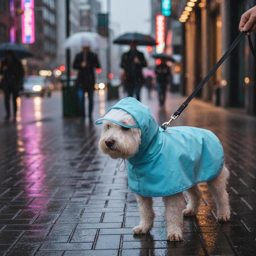 Breathable Adjustable Hooded Raincoat, Waterproof Jacket for Puppy Medium Dogs