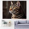 2D Realistic Tabby Cat Backdrop Cloth, Pet Portrait Photography Background