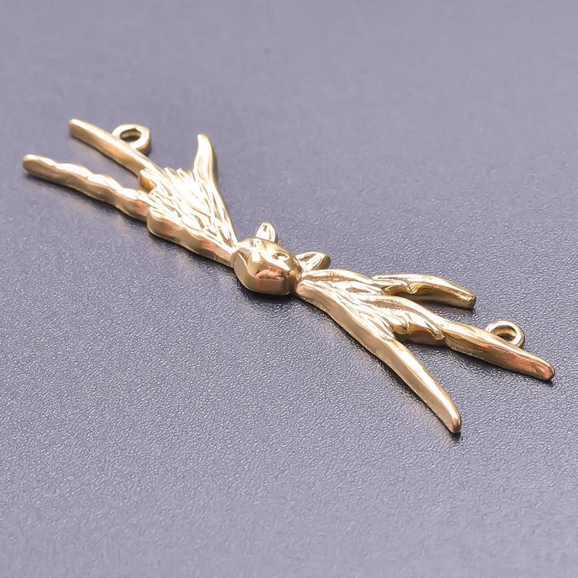5pcs 18k Real Gold Plated Animal Pendant Stainless Steel Butterfly Charm For Jewelry Making Supplies Papillons Fuxk Men Pendants