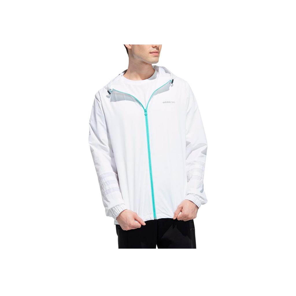 Adidas Neo Regular Fit Hooded Zip Jacket Men Jacket White GR6927