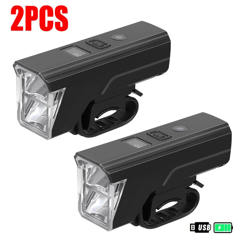 Nové USB dobíjecí LED světlo na kolo, přední světlo na kolo 5-režimové světlo pro jízdu, horské, silniční, pro cyklistické nadšence