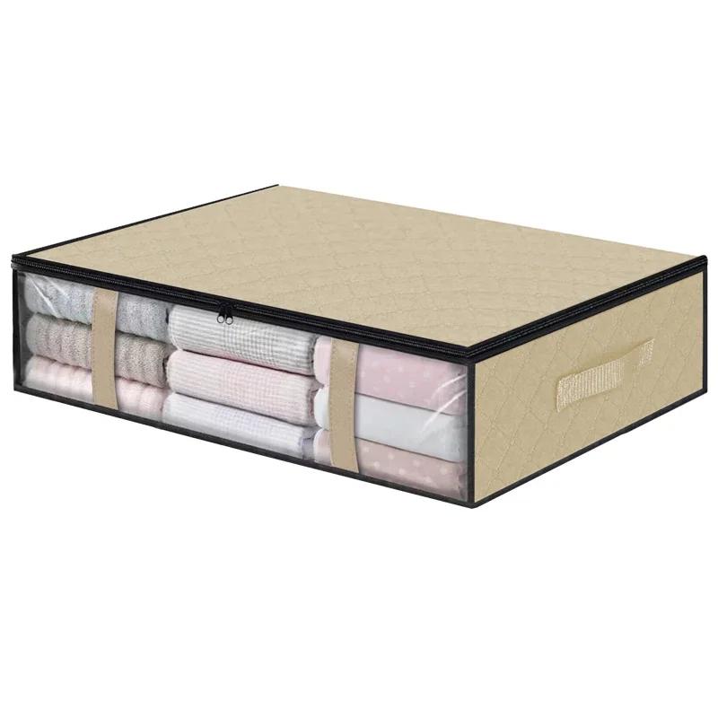 Under Bed Storage Bag For Portable Foldable Quilt Bags Wardrobe Clothes Organizer Storage Box Dustproof Organizer Large Capacity