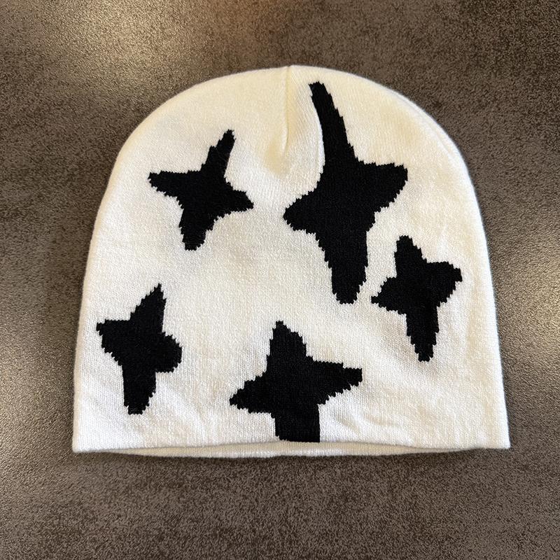 

Y2K Print Knitted Hat Autumn And Winter Street New Unisex Warm Personal Versatile Fashion Niche Beanies A2