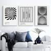 Victor Vasarely Ausstellungs-Kunstdruck, Illusion, Schwarz-Weiß-Poster, abstrakte geometrische optische Leinwand, Malerei, Wanddekoration