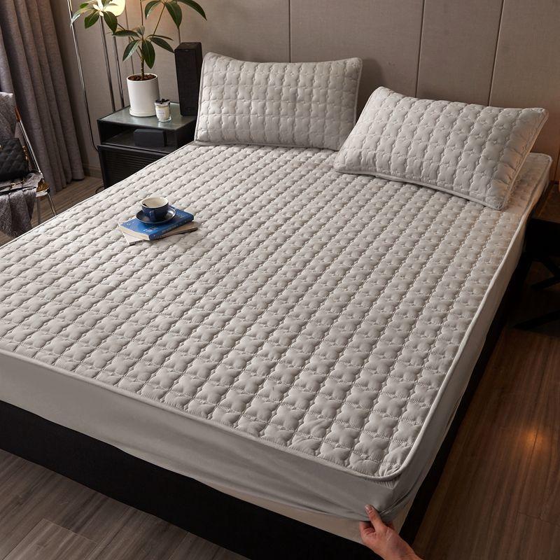 Set 3 buc Topper Saltea Matlasat Moale Respirabil din Latex cu Set Fețe de Pernă, Protector Saltea Lux Minimalist Scandinav din Latex