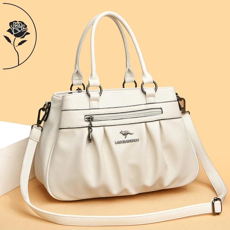 Weiße Luxus-Handtaschen Damentaschen Designer-Umhängetaschen für Damen 2023 Neue Leder-Schultertasche Damen Lässige große Einkaufstasche Sac