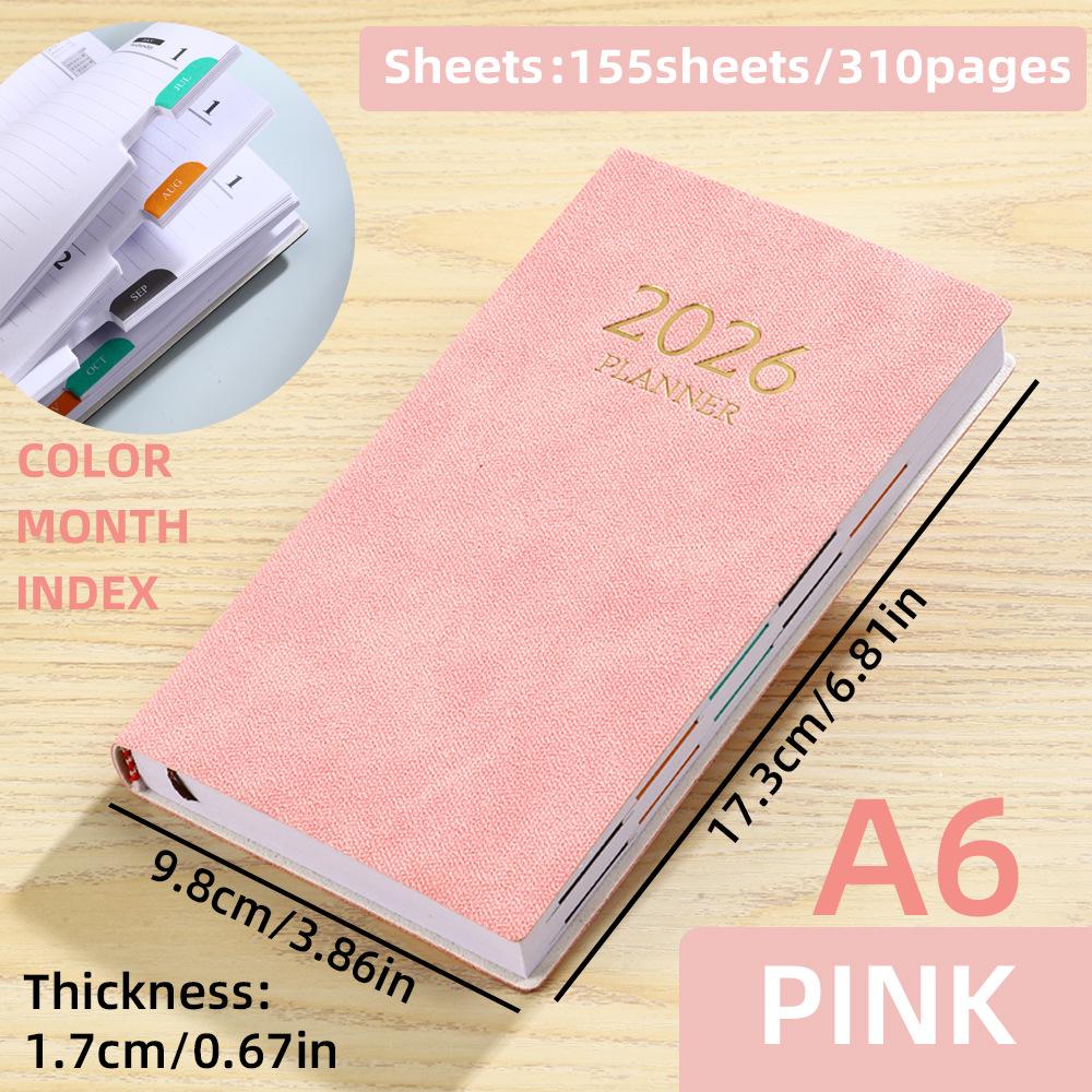 In Stock: 2026 A6 English Planner - Colorful Monthly Index & Year Calendar Diary Book.