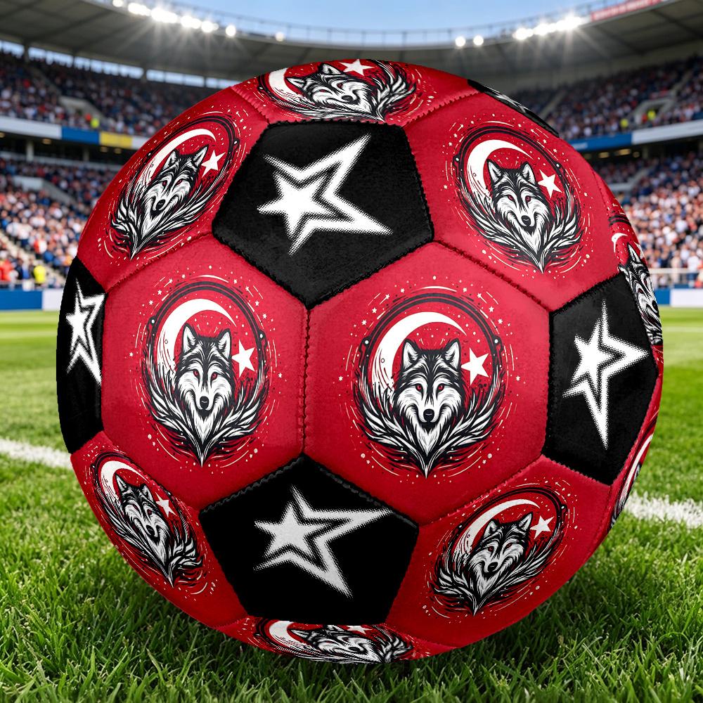 1PC Wolf Moon Star Art Symbol Soccer Ball Size 5 Football Machine Sewn Indoor/Outdoor Universal Football Gift W10