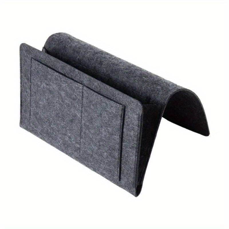 1Pc Fabric Bedside Organizer with Hanging Basket and Multiple Pockets -Space-Saving Bed Table Sofa TV Remote Control Holder, Phone & Book Organizer