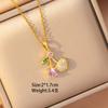 [Titanium Steel] Necklace Women's Copper Micro-inlaid Electroplating Advanced Sense Delicate Clavicle Chain Jewelry