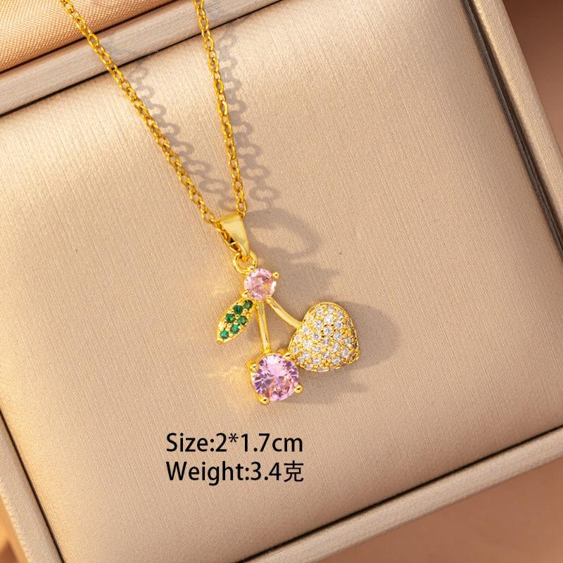 [Titanium Steel] Necklace Women's Copper Micro-inlaid Electroplating Advanced Sense Delicate Clavicle Chain Jewelry