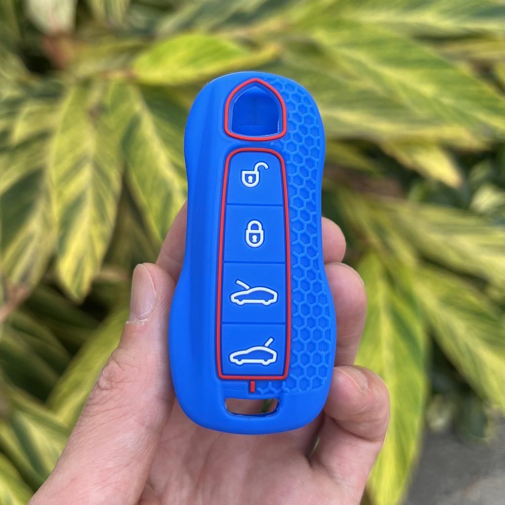 Silicone Car Key Case for Porsche Panamera Macan Cayenne 92A Boxster Carrera Cayman 911 981 991 918 Rubber Remote Cover Shell