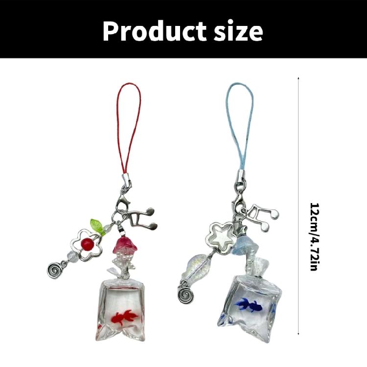 Cuteness Fish Themed Beaded Phone Accessory Comfortable Grip Resin Charm Fish Beaded Phone Lanyard Suitable for Gifts