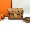 [Pre-Owned] Laurel Lock Detachable Adjustable Shoulder Strap Coated Canvas And Napa Leather Accordion Crossbody Mini Bag - Very Good #15624WY