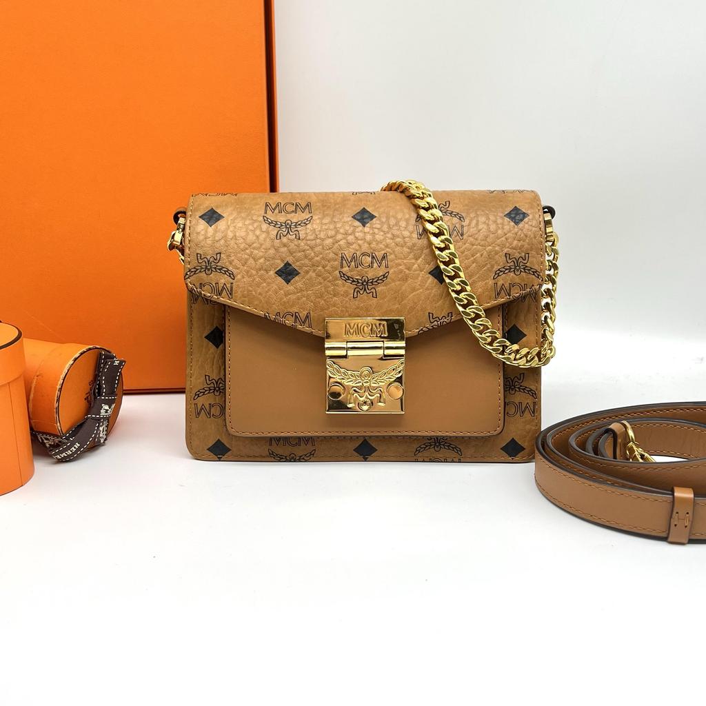 [Pre-Owned] Laurel Lock Detachable Adjustable Shoulder Strap Coated Canvas And Napa Leather Accordion Crossbody Mini Bag - Very Good #15624WY