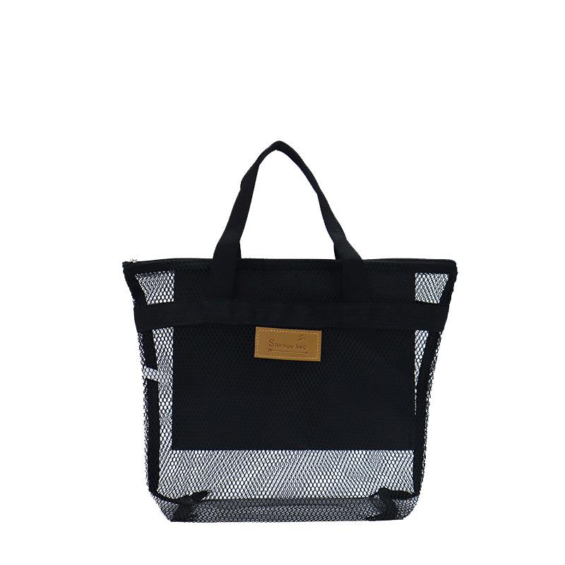 Mesh Beach Tote: Travel Storage & Toiletry Bag with Barcode Sticker