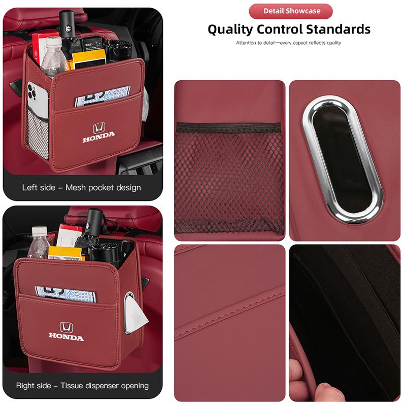 Car Seat Backrest Upgrade Storage Box Tissue Bag Bracket For Honda CRZ 5th City CRX Pilot Accord Jazz HRV Stepwgn Prelude Vezel ajt256