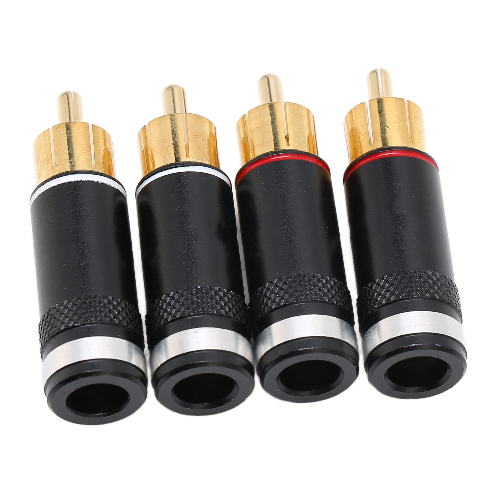 Preffair R1764 RCA Аудиоразъем 24K Позолоченный Штекер для сигнального кабеля для кабеля 6,5 мм black