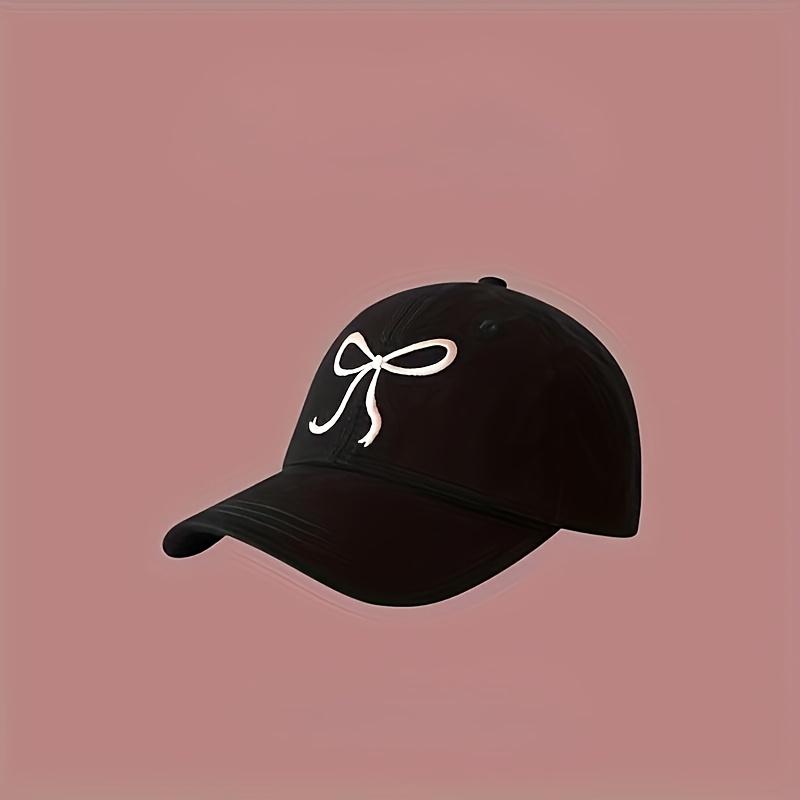 

1Cute Bow Baseball Cap, Sweet Lovely Hat, Spring New Korean Style Versatile Soft Top Bucket Hat, Best Gift Choice чорний