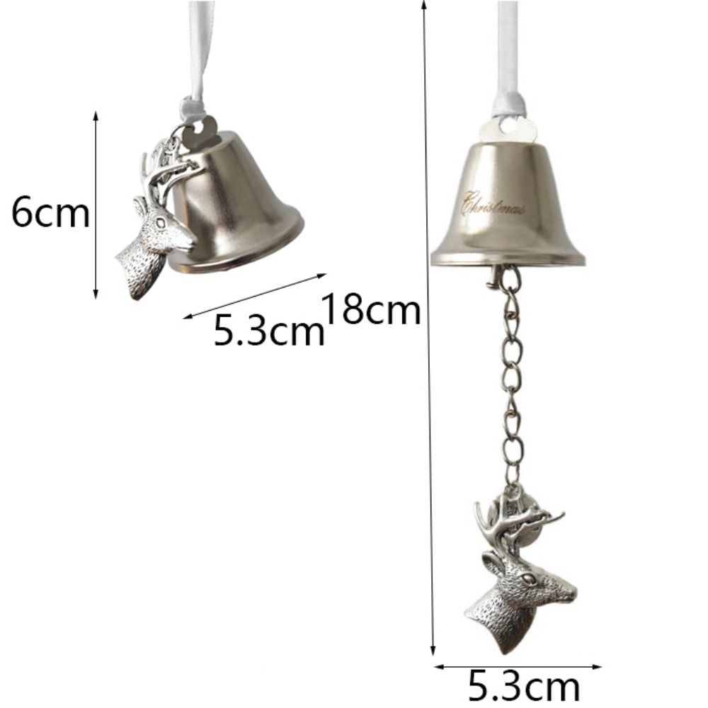 Iron Christmas Bell with Ribbon Window Pendants Door Hanging Decoration  Shopping Mall