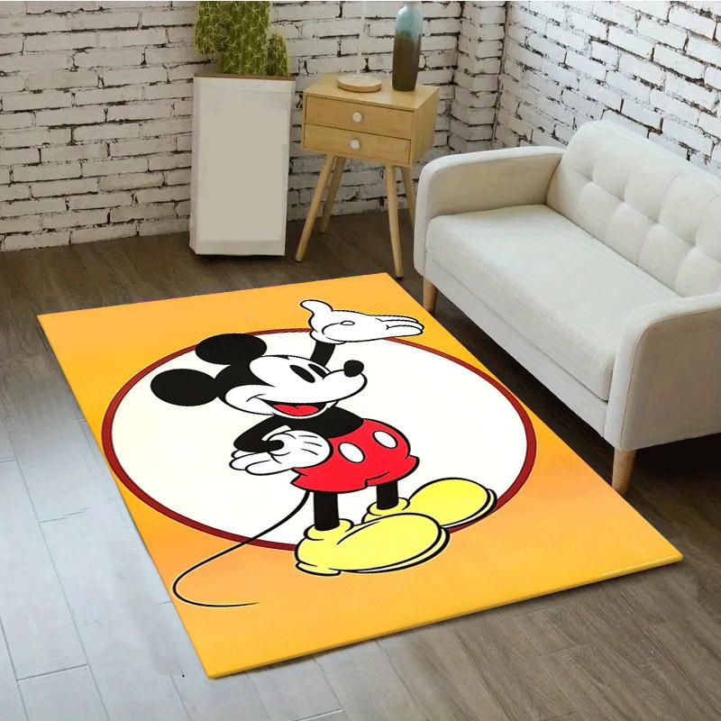 1pc Mickey Pattern Area Rug Soft Flannel Floor Mat for Living Room,Office,Bedroom and Carpet