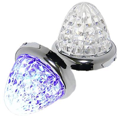 Λυχνία Σήμανσης LED 24V Πλαϊνός Σηματοδότης Επιχρωμιωμένος Δακτύλιος Προμήθειες Φορτηγού Σετ 2 Τεμαχίων (Μωβ)