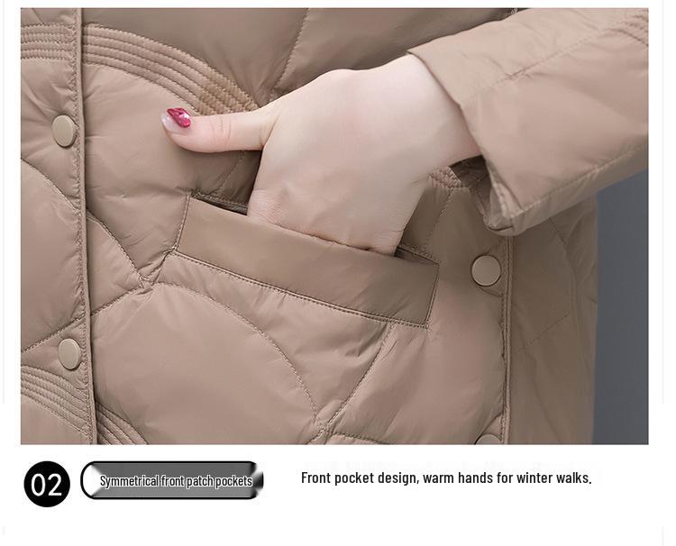 Women's Fashionable White Duck Down Jacket - 2025 Winter Lightweight & Warm Short Outerwear