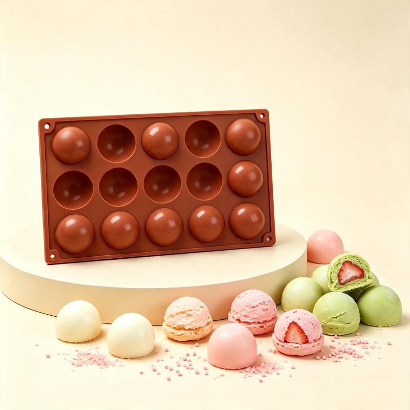 Non-Stick 5/6/15/24 Grids Semicircular Silicone Baking Mold Heat Resistant for Ice Ball Chocolate Jelly Home Kitchen Baking Tool