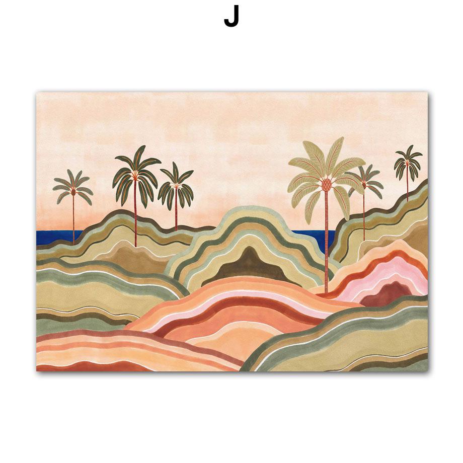 Akvarell Tropiskt Träd Giraff Elefant Boho Abstrakt Affischer Och Tryck Väggkonst Canvas Målning Bild Baby Barnrum Dekor