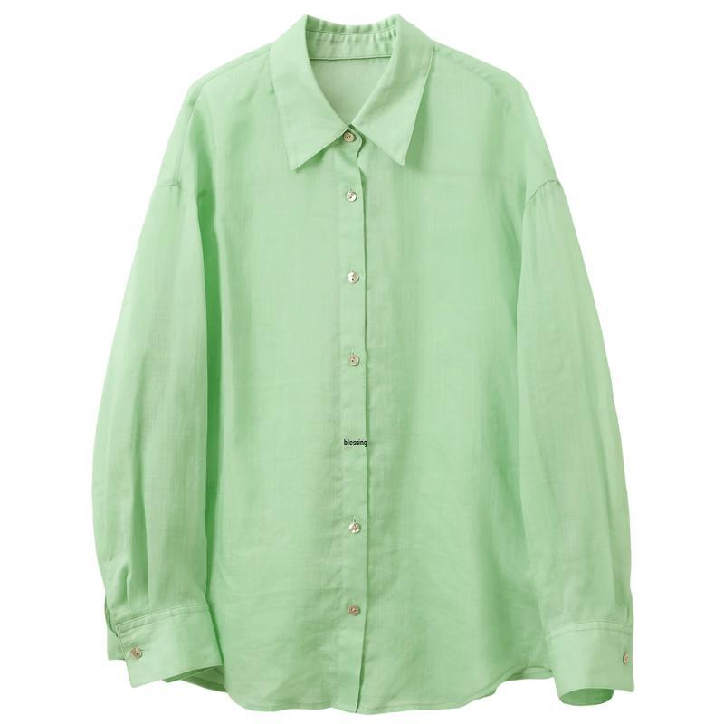 

Sancai Women s Lyocell Ramie Loose Lapel Shirt XL