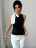 Chic Mini Backless Tank Top Summer Solid Slim Fit Sleeveless Women's Clothing